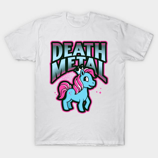 Death Metal Unicorn Funny Heavy Metal Music T-Shirt by PlimPlom